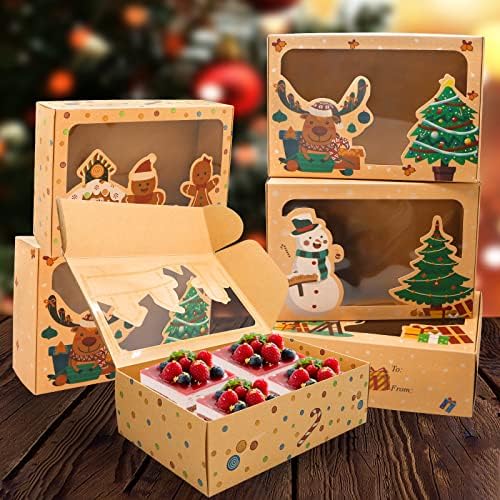 Hifunwu 12 PCs Caixas de biscoitos de Natal de Natal