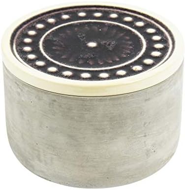 Sagebrook Home Charcoal Cement Jar Wid, 3.75x3.75x2.25