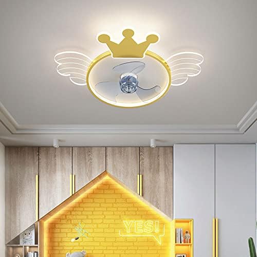 KMYX com luz LED e controle remoto teto do teto LED LED LED DIMMÁVEL CRIANÇAS LUZ ESPECIDADE COM FAN CHANDELIER MUTE INVISIVEL MODE