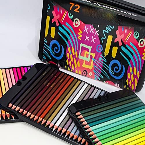 Lápis de cor Ylyajy Conjunto profissional de 72/120/180 Cores núcleos à base de cera macia ideal para desenhar o esboço de arte na caixa