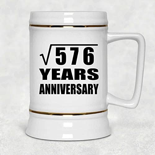 Projeto Raiz quadrada de 576 anos de aniversário, 22 onças de cerveja caneca de tanque de cerâmica com alça para freezer,
