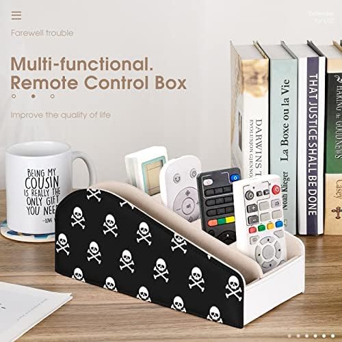 Skull Bone Pirate TV Tits Remote Control Organizer Box Pen Pencil Desk Storage Caddy com 6 compartimento
