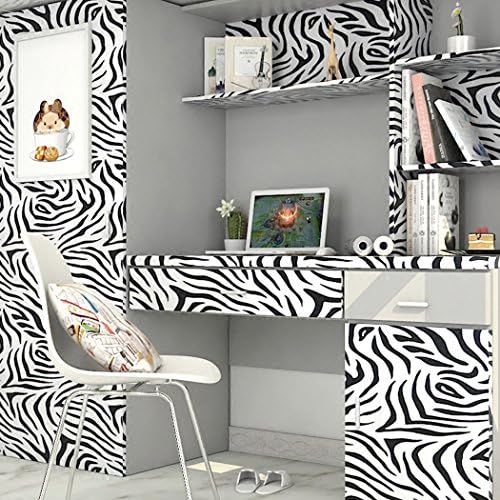 Auto adesivo Vinil zebra listras de papel Decorativa Decorativa Decorativa para armários Decoração de Artes e Crafts Decoração 17.7x78,7 polegadas
