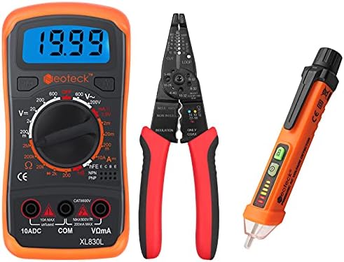 NEOTECK Digital Multímetro e Testador de tensão Pen & Wire Stripper Conjunto