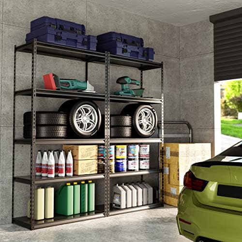 Prateleiras de armazenamento de garagem Zikebtuy, prateleiras ajustáveis ​​de metal de 5 camadas, rack de armazenamento de utilidade
