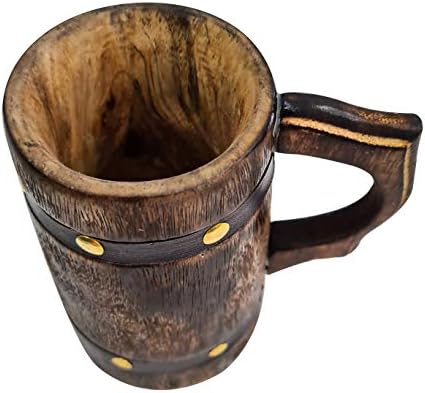 caneca de tanque de colecionáveis ​​para cerveja para cerveja, comida de café seguro de bebida antiga estilo de madeira rústica de madeira rústica