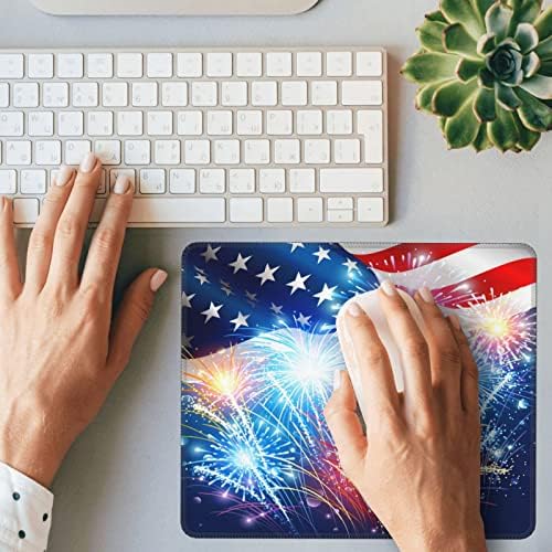 Mouse Pad Flag American Stars Firework Anti-Slip Gaming Mouse Pad para laptops Office Computer Mouse Pads 7,9 x 9,5
