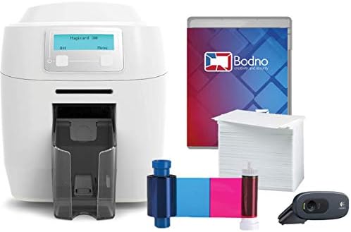 Bodno Magicard 300 Impressora de cartão de identificação dupla e software de identificação de suprimentos completos