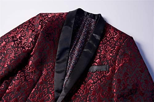 Jaqueta de smoking floral de luxo masculino Paisley Jacquard Shawl Lapel Dress Terne Blazer Blazer Coat Blazer Coat de Blazer