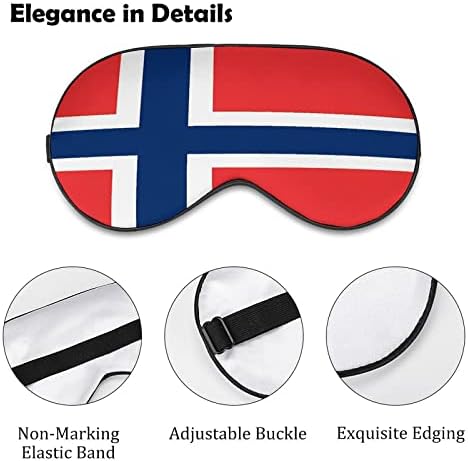 Bandeira da máscara de dormir da Noruega com tira de cinta ajustável Blackout Blackout para viajar Relax Relax Nap