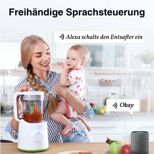 WLAN SMART STECKDOSE, KLEINSTE ALEXA STECKDOSE ZUBEHör App Fernbedienung, Timer de Stromverbrauch Messen Sprachsteuerung,