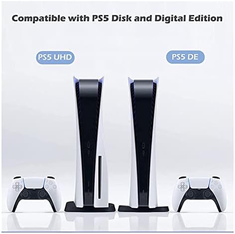 PS5 Stand vertical multifuncional com refrigerador de console e 17 PCS Discos de armazenamento PS5 Controlador de carregamento Dock com indicadores de LED