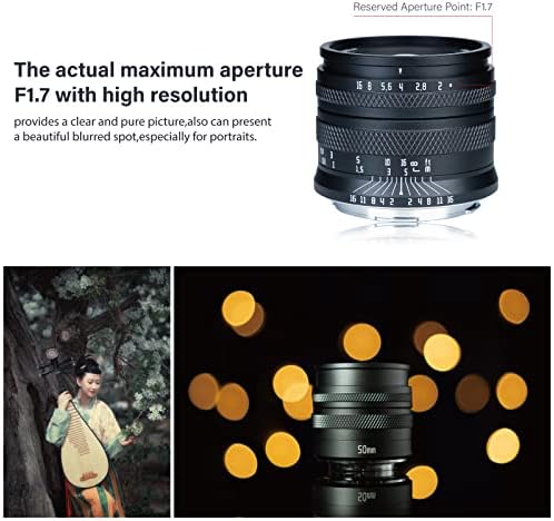 Astrhori 50mm f2.0 Lente principal manual de armação de abertura grande com efeito de desfoque e slot de filtro compatível com Fuji Fujifilm X-Mount Mirrorless Camera X-T100, X-S10, X-A1, X-A3, X-A5, X-A20 , X-M1