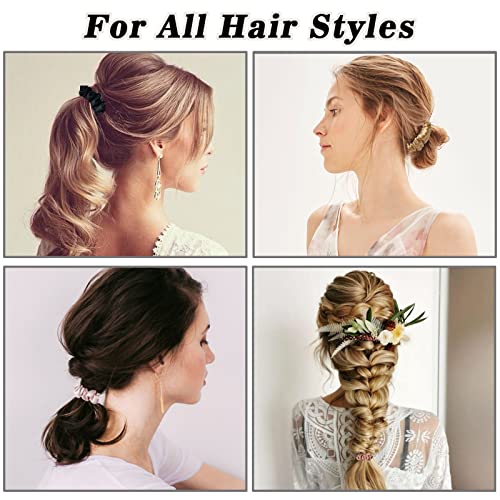 6pcs Malberry Silk Hair amarra pequenos scrunchies de seda para mulheres meninas cabelos finos grossos.