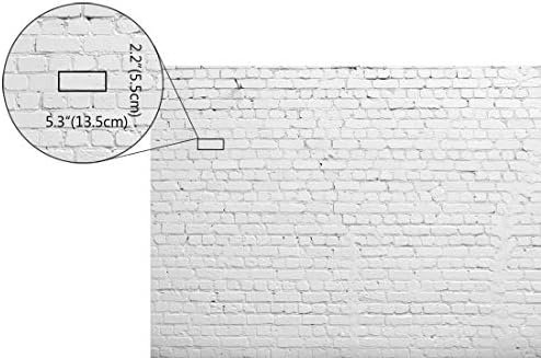 Huayi 79 x59 Horizontal White Brick Photography Backdrop Vinyl Background for Pictures D-2504