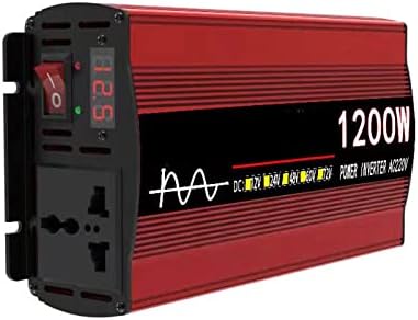 Inversor de onda senoidal de 1200W Pure DC 12V/24V para CA 220V Voltagem de transferência de tensão Visor de LED do adaptador de