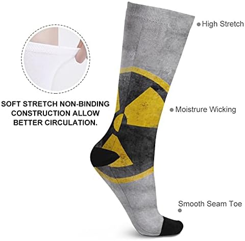 Símbolo do reator nuclear de weedkeycat sobre as meias da panturrilhas altas botas de metragem de meias para homens mulheres