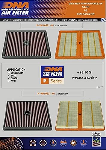 Filtro de ar de alto desempenho de DNA compatível com Karoq 1.0L Gasolina PN: P-VW10S21-01