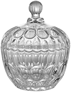 PDGJG Crystal Glass Candy Jar Jewelry Storage com capa Bandeja Home Fruit prato de armazenamento Jar Organização de armazenamento