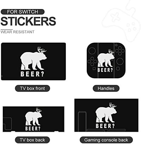 Adesivos de cerveja de urso urso adesivo de filme protetora personalizada adesiva completa compatível com nintendo switch