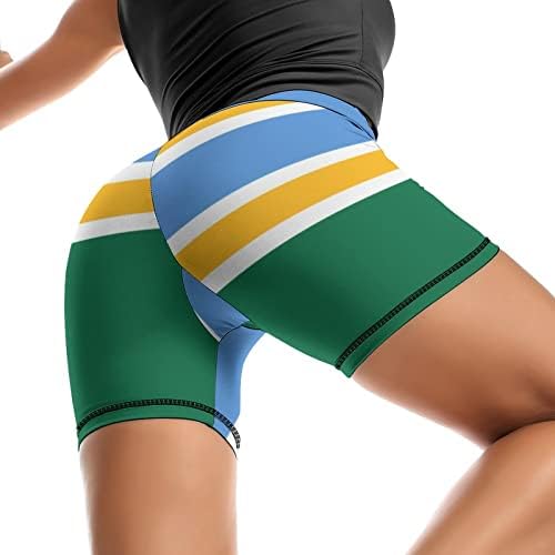 Portland City Flag Women Women Treino Yoga Shorts Soft Stretch Athletic Workout Shorts M