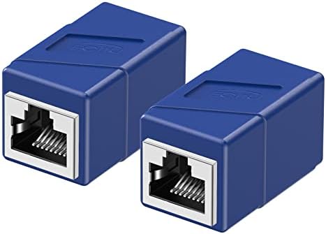 Couplador RJ45, 2 adaptadores de Ethernet de embalagem feminina a fêmea, adaptador de extensor de cabo Ethernet, modular de 8 pinos reto através, conectores de rede para CAT8/CAT7/CAT6/CAT6A/CAT5E/CAT5 Cabo Ethernet