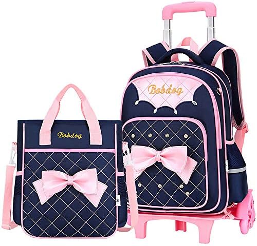 Backpack de bowknot fofo bowknot backpack ensino fundamental saco rolling saco de booksbag para garotas infantis