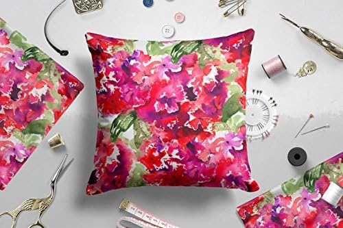 Iirov Summer Design Design de tinta Decorativa Pillow - Flores de Hidrania Tropical
