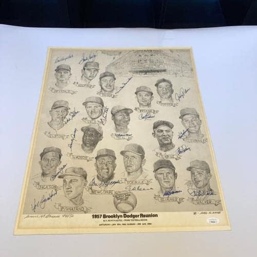 1957 A equipe do Brooklyn Dodgers assinou 16x20 foto Sandy Koufax Don Drysdale JSA CoA - Fotos de MLB autografadas