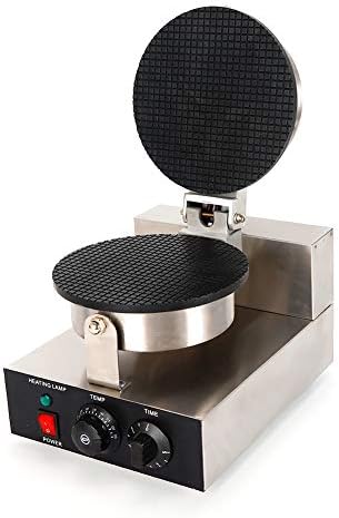 Máquina de fabricante de waffle de casquinha de sorvete comercial, 110V elétrica de aço inoxidável elétrico de revestimento