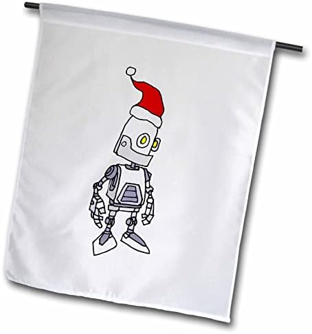 3drose fofo robô engraçado usando chapéu de santa de Natal Cartoon de tecnologia - bandeiras