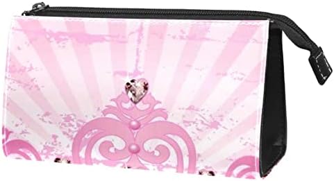 Bolsa de maquiagem tbouobt bolsa de bolsa cosmética bolsa bolsa com zíper, desenho animado de elefante rosa