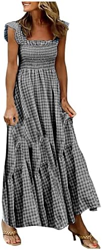 Vestidos fofos para mulheres boho cor sólida vestido de verão vintage vestido maxi longo vestido de balanço de tamanho