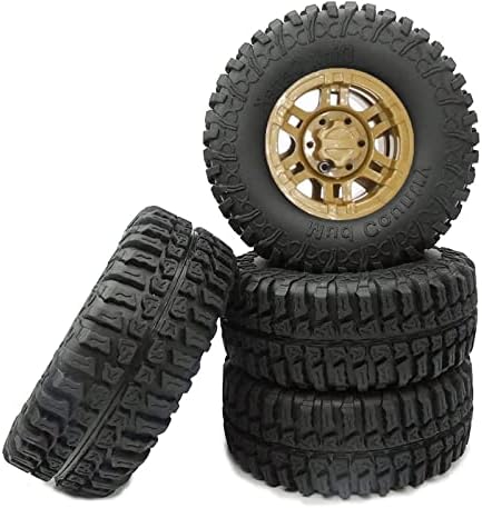 Wonfast 4pcs 1,9 polegada de 100 mm de borracha pneus com aros de roda de beadlock plástico pneus compatíveis com 1:10 RC