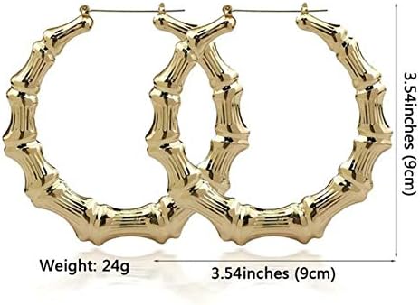 Brincos de gota de bambu BIG Brincos de círculo de ouro Brincos grandes de argolas 70mm 90mm 100mm jóias personalizadas para mulheres meninas
