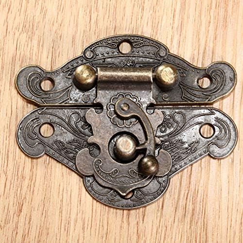 Zouoou daakou910 1pc Caixa de presente de jóias de bronze de bronze antigo Caixa de bloqueio HASPS BRACHA BLASH Lock Decorativa
