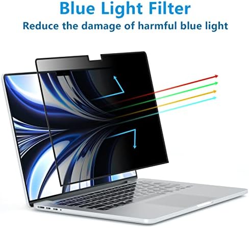 FilmExt MacBook Air M2 Tela de privacidade 13,6 polegadas 2022, MacBook Air removível 13.6 Escudo de tela de privacidade para