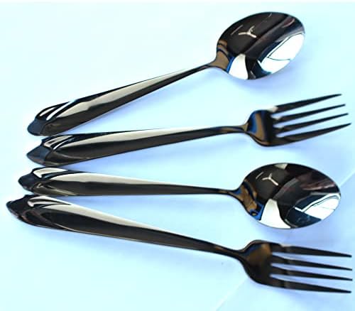 Conjunto de 20, Forks and Spoons Salheres Conjunto, talheres de talheres de diamante em aço inoxidável Conjunto para casa, cozinha