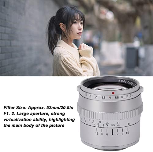 Lente prata 50mm f1.2 fx baioneta grande abertura micro slr lente retrato para fujifilm para câmeras para tirar fotos