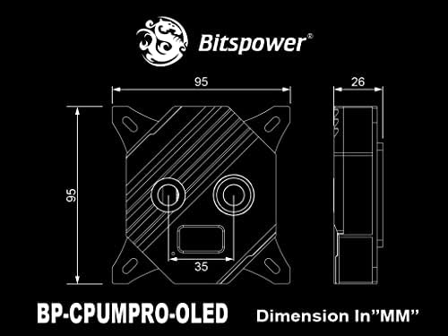 BitsPower CPU Block Summit M Pro com OLED, 12ª geração Intel LGA 1700