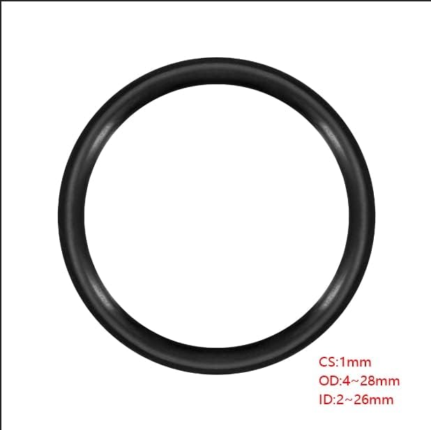 50pcs nitrila borracha o -rings cs 1mm od 4 ~ 28mm ID 2 ~ 26mm NBR Juntas do anel de vedação de vedação Resistência