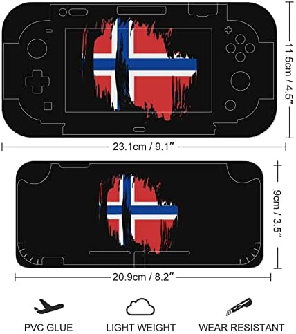 Adesivos de decalques de bandeira norueguesa retrô cobrem placa face protetora para nintendo switch