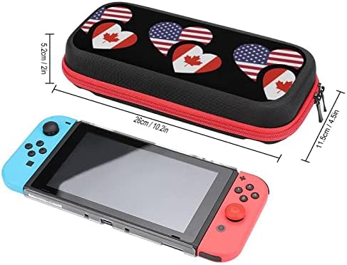 Canadá, troca de bandeira dos EUA, transportar capa protetora de casca dura bolsa de viagem compatível com o switch nintendo