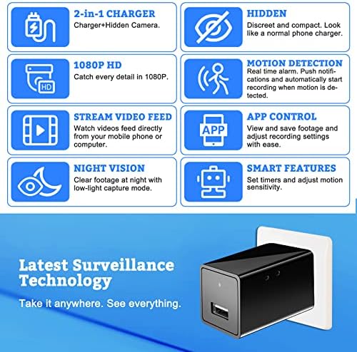 BSVI 1080p Wi -Fi Hidden Spy Câmera USB Carregador sem fio Mini Nanny Câmera Câmera de Segurança Doméstica Câmera de Monitoramento