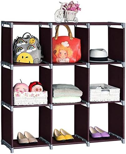 Topincn Bedroom Storage Rack, plataforma de armazenamento montada 9 Compartimentos para Bolsa para Escritório para Cozinha