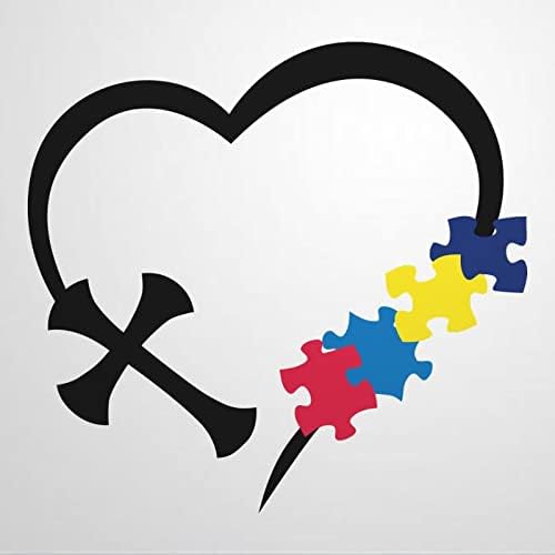 Cross Heart Puzzle Autism Decalques de carro Autismo Consciência de quebra