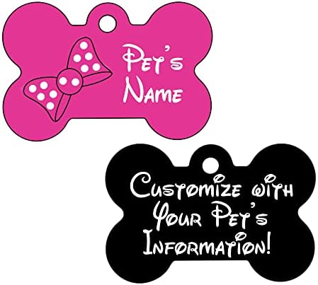 Tag de idiz de animal de estimação de Minnie Bow Bow Pet personalizado para o seu animal de estimação