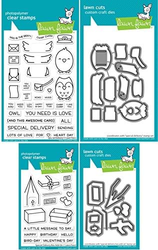 Lawn Fawn - Entrega especial com selo de complemento de caixa e conjuntos de matrizes - 4 itens