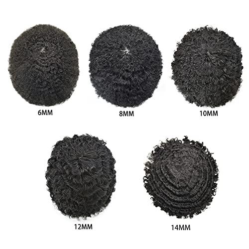 Toupee Afro para homens negros Afro Wave Human Hair Replacement System