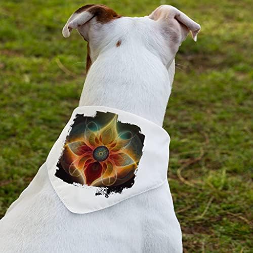 Padrão de caleidoscópio Pet Bandana Collar - Floral Scondf Collar - Arte Dog Bandana - S